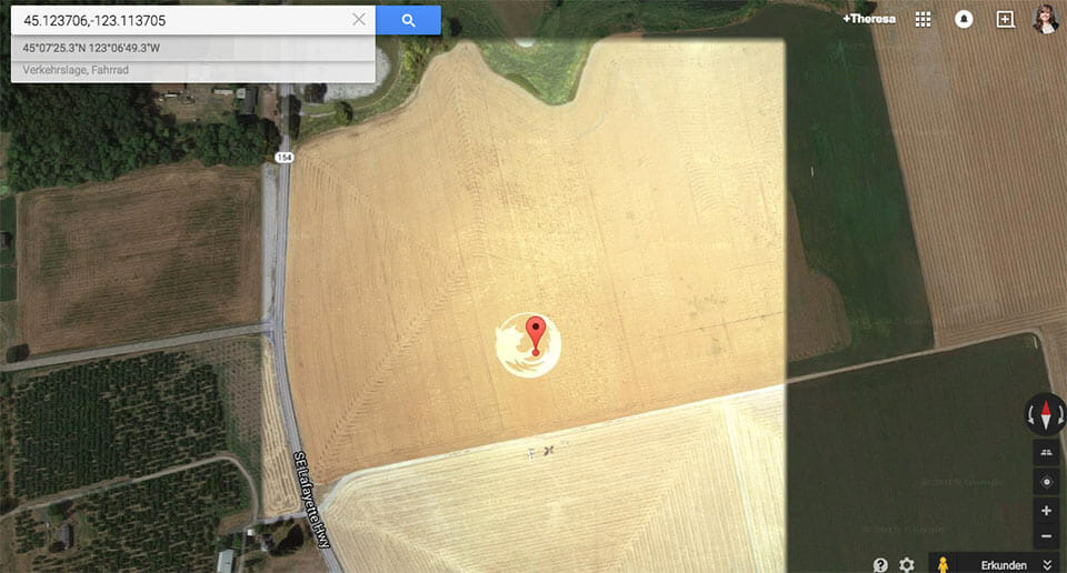 Easter Egg - Firefox Logo auf Feld