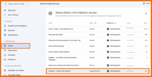 Crawling und Indexierung - GSC URL-Analyse - gecrawlt aber nicht indexiert