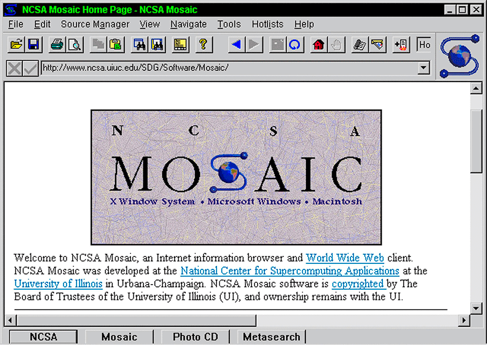 Mosaic Browser von 1993