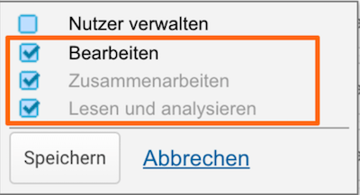 Es werden Bearbeitungsrechte auf Datenasichtsebene benötigt, um berechnete Messwerte zu erstellen 