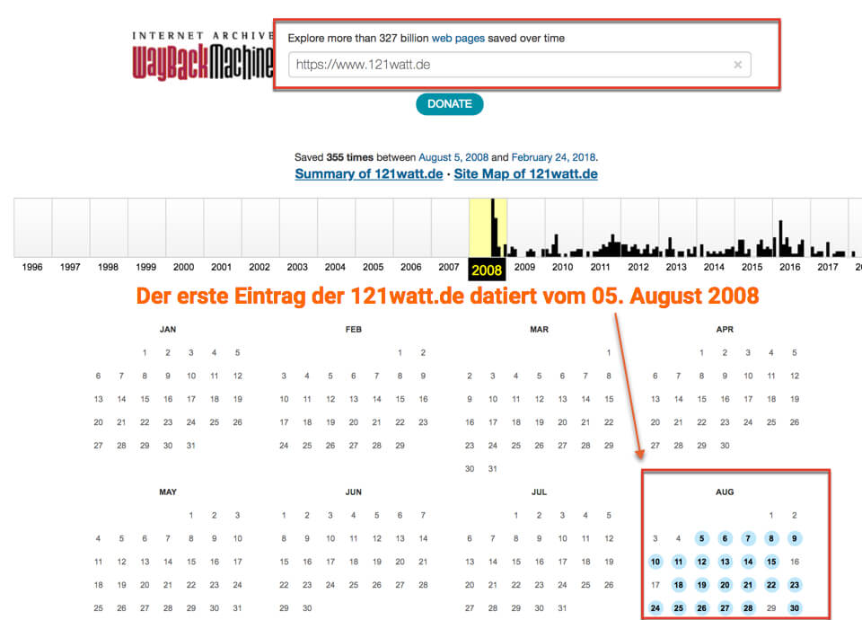 Analyse historischer Daten mit Web Archive Org