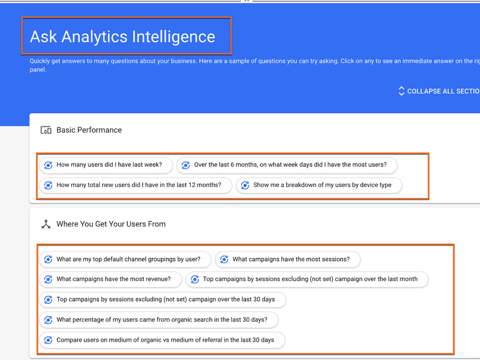 Frag Google: Ask Analytics Intelligence