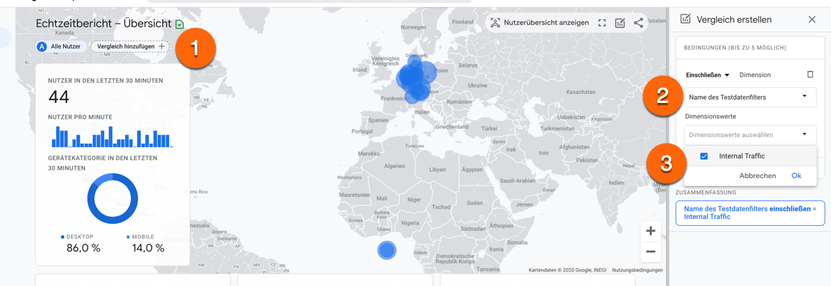 Interne Ip-Adresse in GA4 über den EWchtzeitbericht analysieren