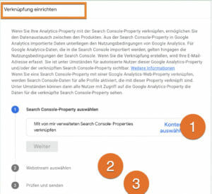 Search Console Insights Einrichtung Schritt 2