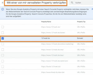 Search Console Insights Einrichtung Schritt 3