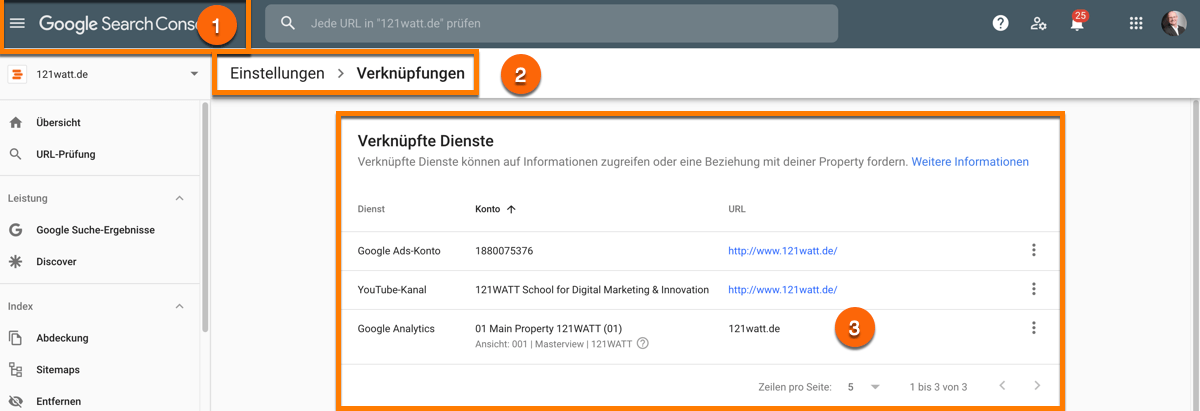 Google Search Console mit Google Analytics verknüpfen