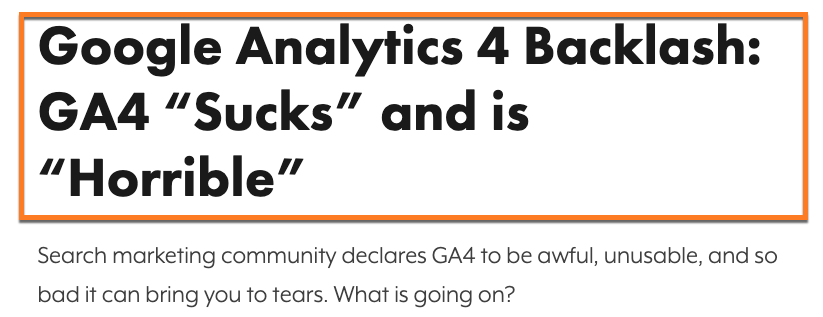 Google Analytics 4 sucks and is horrible