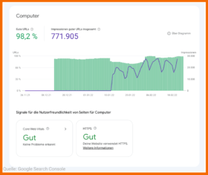 Hier findest du deine Page Experience in der GSC