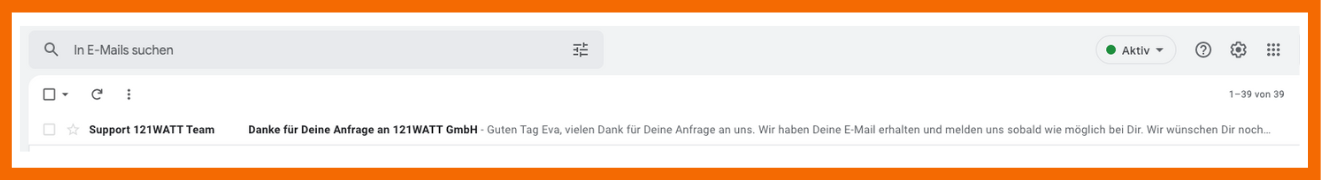 Hier wird dargestellt wie eine automatisierte E-Mail als Feedback verwendet wird.