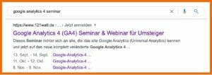 Title: Google Analytics 4 (GA4) Seminar & Webinar für Umsteiger