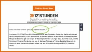 Beispiel: Anrede in Email personalisieren