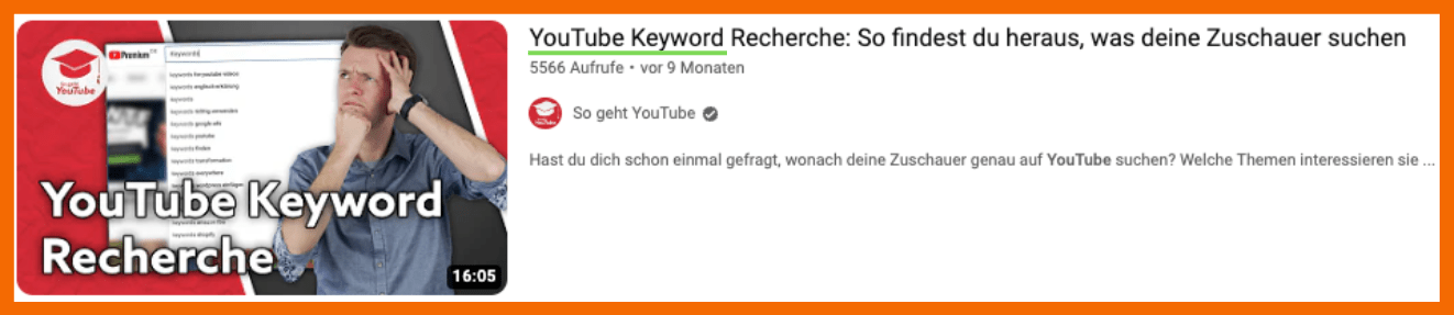 Hier siehst du ein Beispiel für einen guten YouTube-Title.