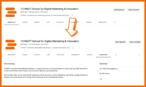 im Screenshot siehst du, wie deine Kanalbeschreibung den User:innen dargestellt wird. 