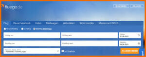 Komplexere "Gabelflug-Suchabfrage" bei fluege.de