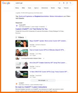 Custom GPT SERP Video vor Text