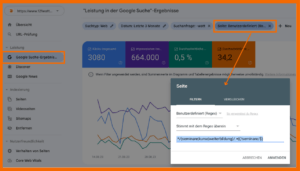 Google Search Console RegEx-Filter