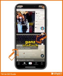 Platziere Keywords ebenfalls im gesprochenen Text des Videos, im geschriebenen Text des Videos und in Untertiteln. TikTok wertet diese Elemente aus. 