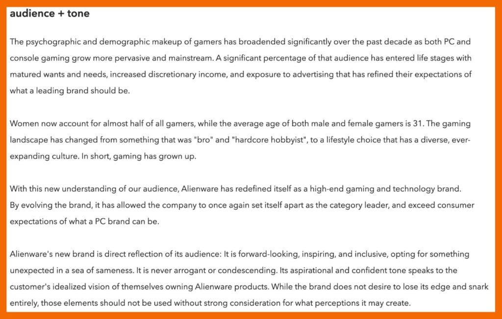 Alienware has redefined itself as a high-end gaming and technology brand. By evolving the brand, it has allowed the company to once again set itself apart as the category leader, and exceeded consumer expectations of what a PC brand can be.