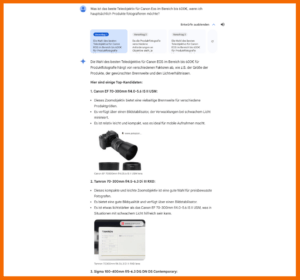 Gemini - Beispiel Produktvergleich