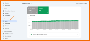 Unter "Seiten" überprüfst du in der GSC die Statuscodes der einzelnen Seiten deiner Webseite.