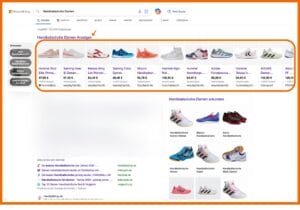 Produktanzeigen werden in der Regel ganz oben auf der SERP dargestellt.